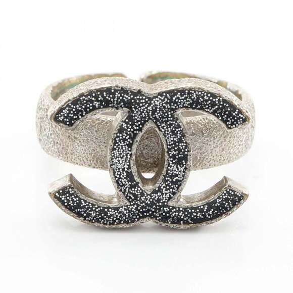CHANEL Silver Logo Ring